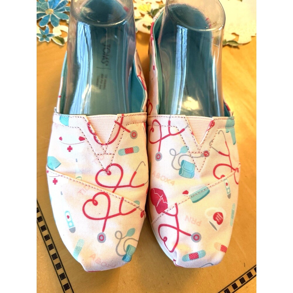 Toms Alpargata Slip On Shoes Women’s Size 9 Pink Nurse Appreciation Shoes